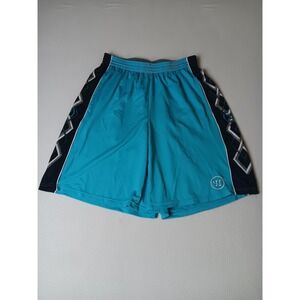 Warrior Shorts Mens Medium Blue Colorblock Lacrosse Athletic Gym Pockets